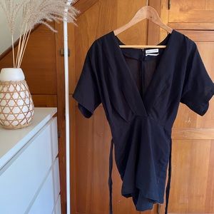 UO Ruby Linen Surplice Jumpsuit/ Romper